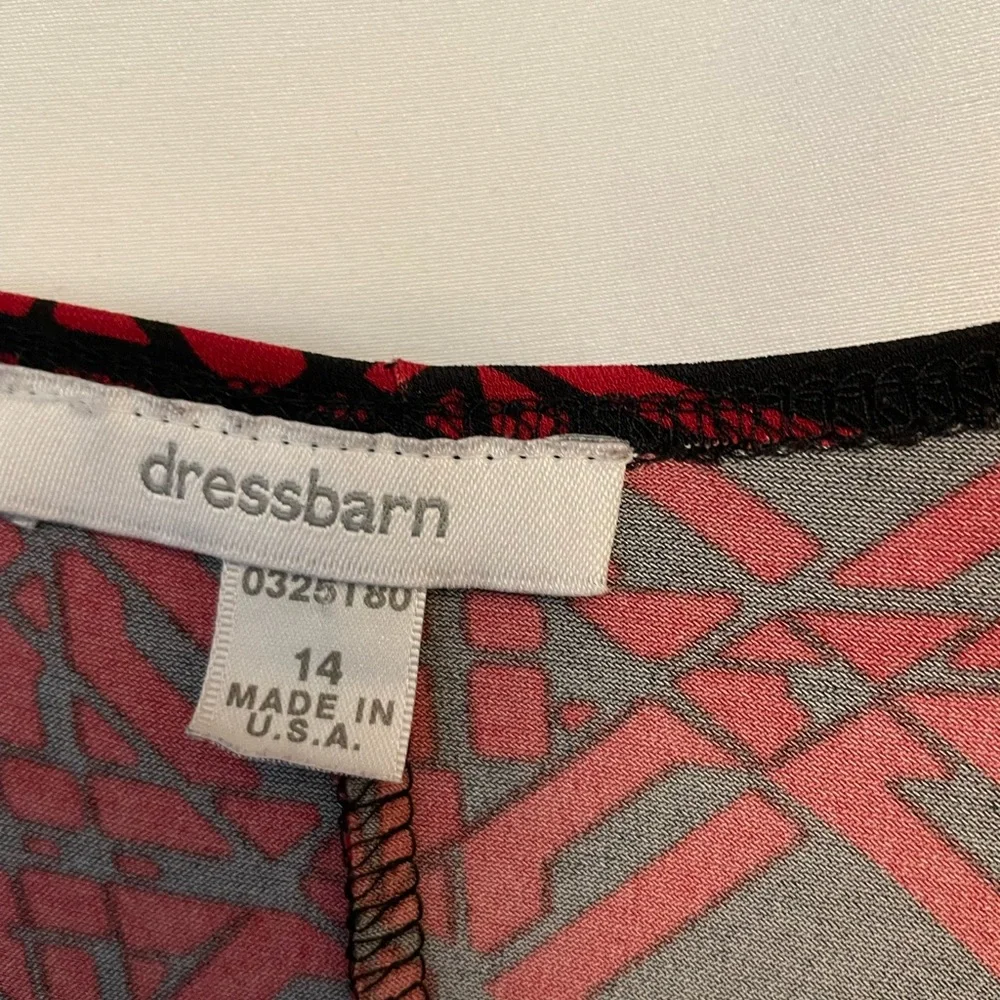 Dressbarn Red and black geometric Patterned Dress - Picture 2 of 8